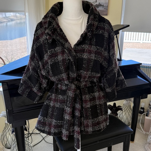 Linea Domani wool blend wrap coat jacket - Picture 16 of 16